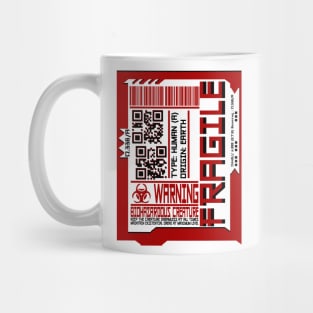 FRAGILE Cyberpunk Inspired Human Shipping Label Mug